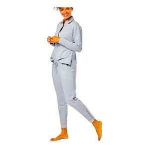 NWT Lilly Pulitzer Women Evia Shimmer Terry SET, Heathered Seaside Grey, Size XL